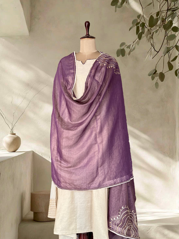 Kora Cheese- Tissue Chanderi Semi Stitched Kurta