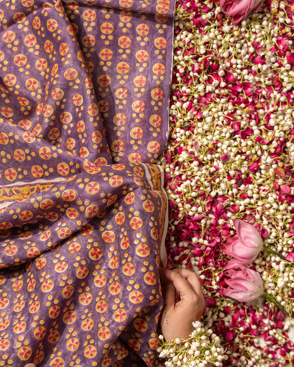 Sona Orchid- Heavy Chanderi Fabric