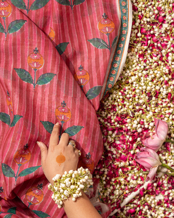 Anaari Crimson- Heavy Chanderi Fabric