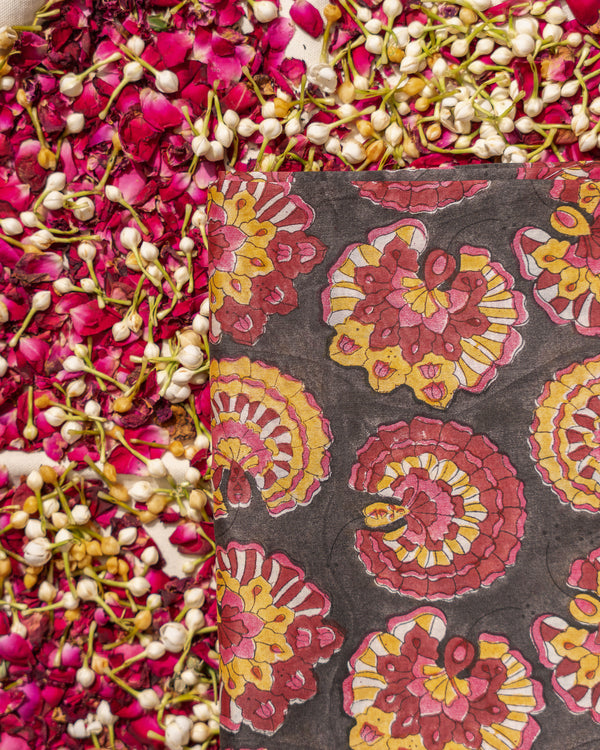 Phulwari Midnight- Heavy Chanderi Fabric