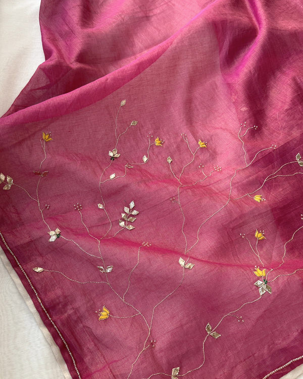 Dupatta-Daria Gold- Tissue Chanderi